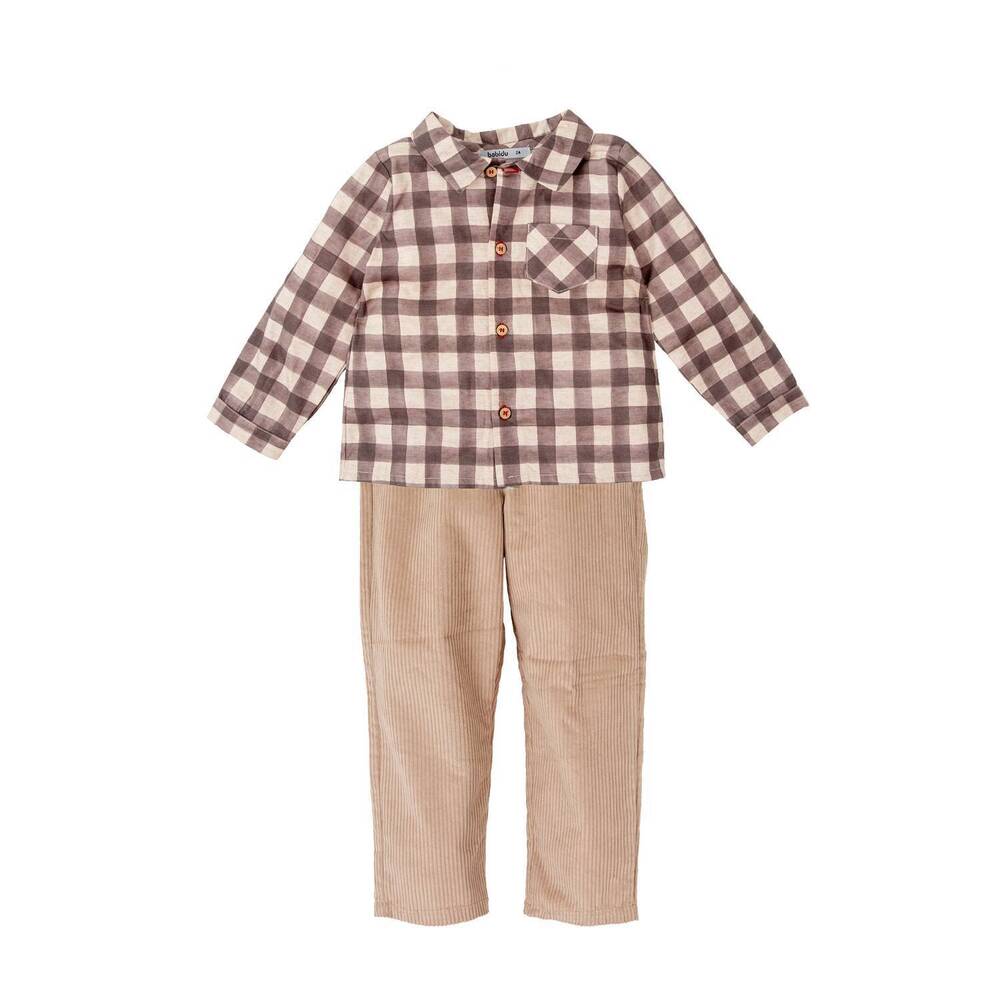NEW BABIDU boy's alamo pants set in brown